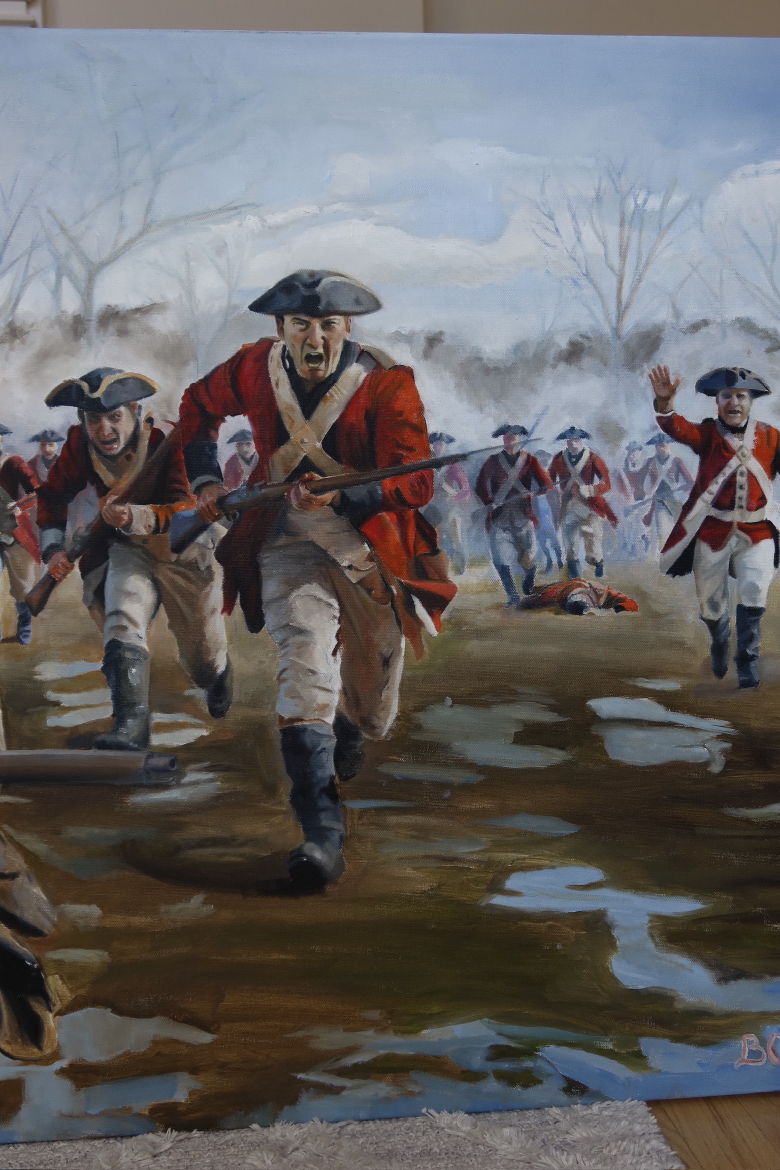 Photograph of the advancing redcoats in Battle of Cowpens