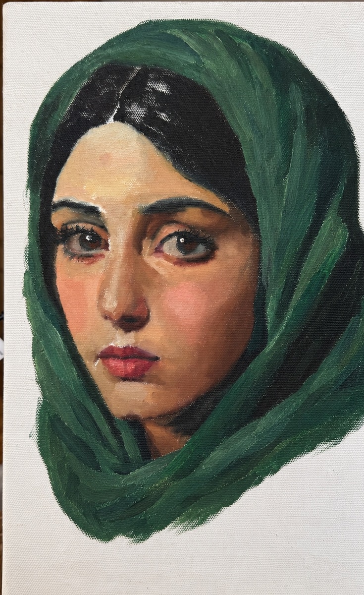 Portrait in a Green Scarf by Don Bosco