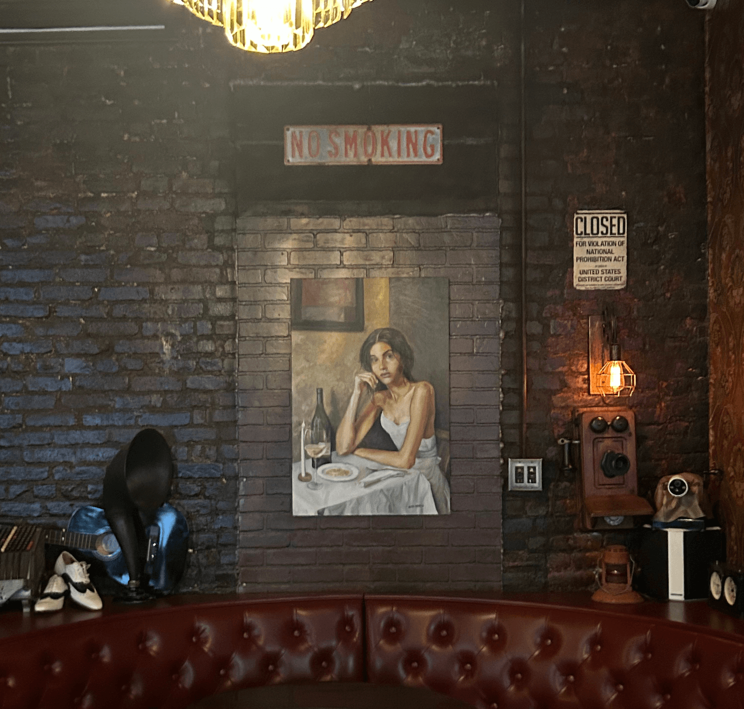 La Cena installed above a banquette at Emilio’s Ballato in New York City